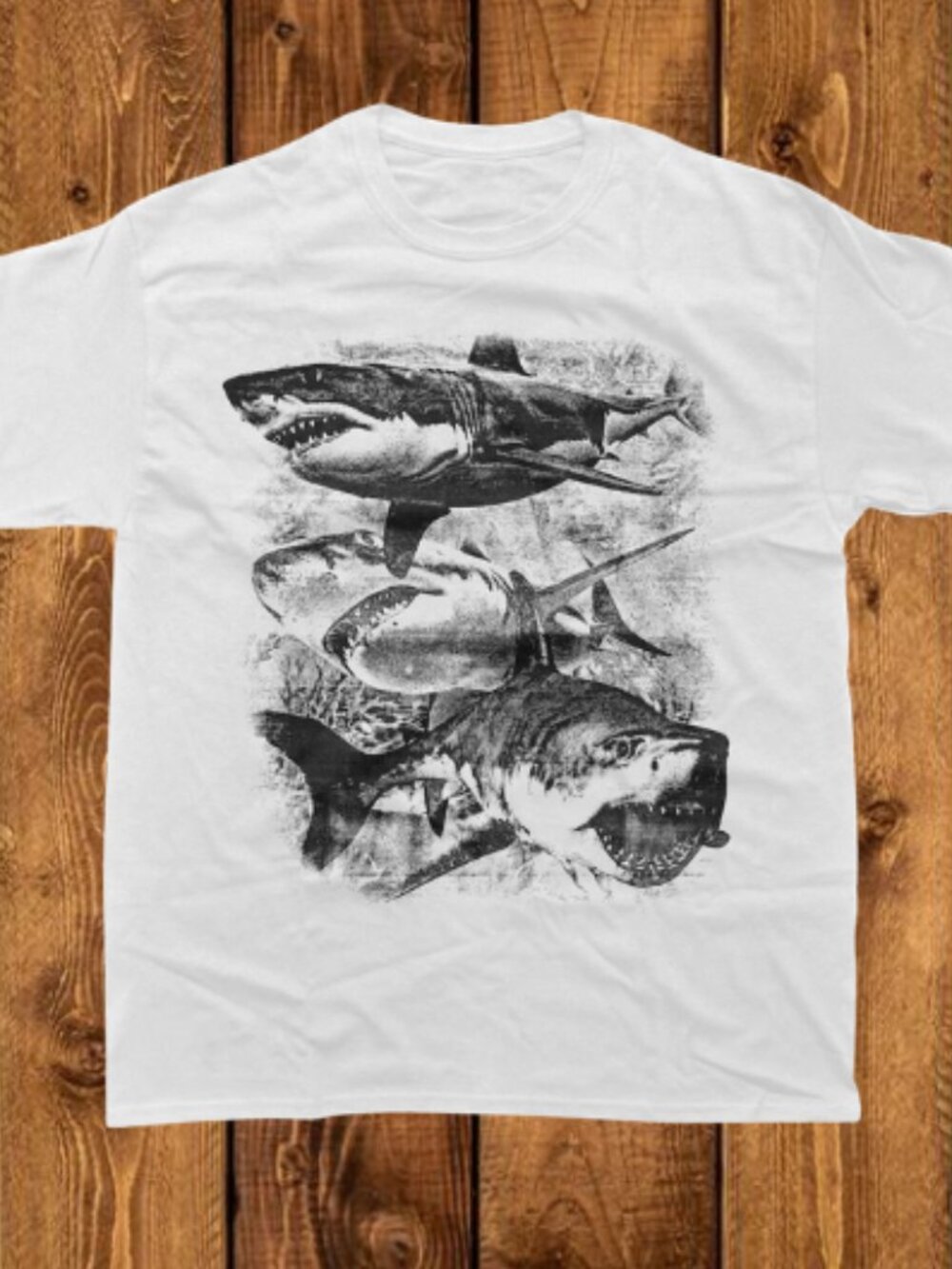 Three Sharks T-Shirt, Ocean Graphic Tee